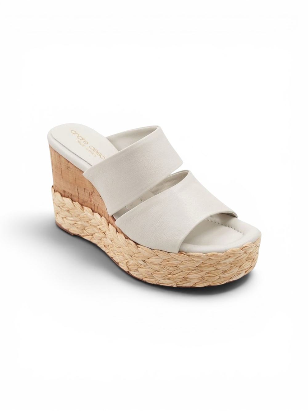 New Andree Assous Women's Pilar Slip On Espadrille Platform Sandals Sz 38
